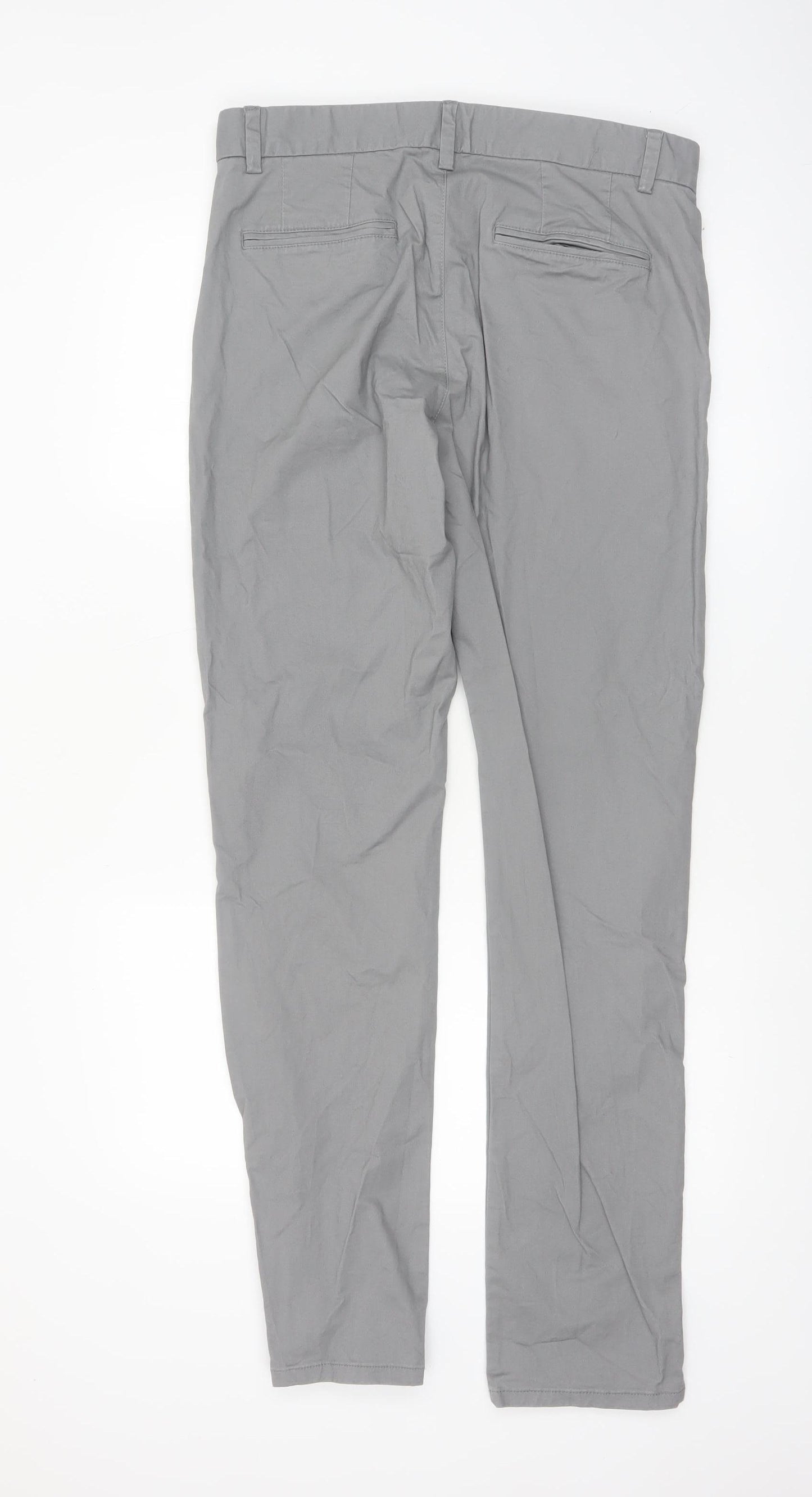 Denim Co. Men's Grey Slim Fit Chino Trousers W32 L34