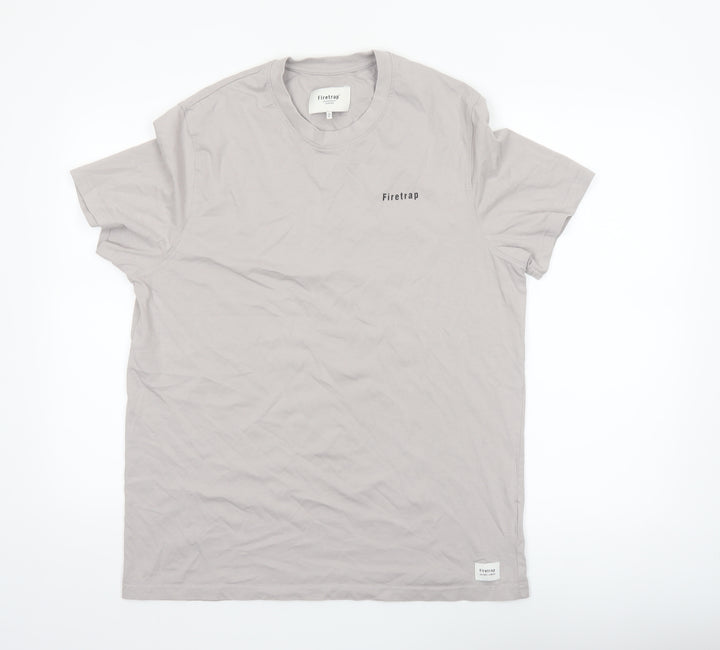 Firetrap Men's Grey Cotton Crew Neck Short Sleeve T-Shirt XL