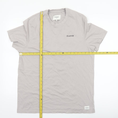 Firetrap Men's Grey Cotton Crew Neck Short Sleeve T-Shirt XL
