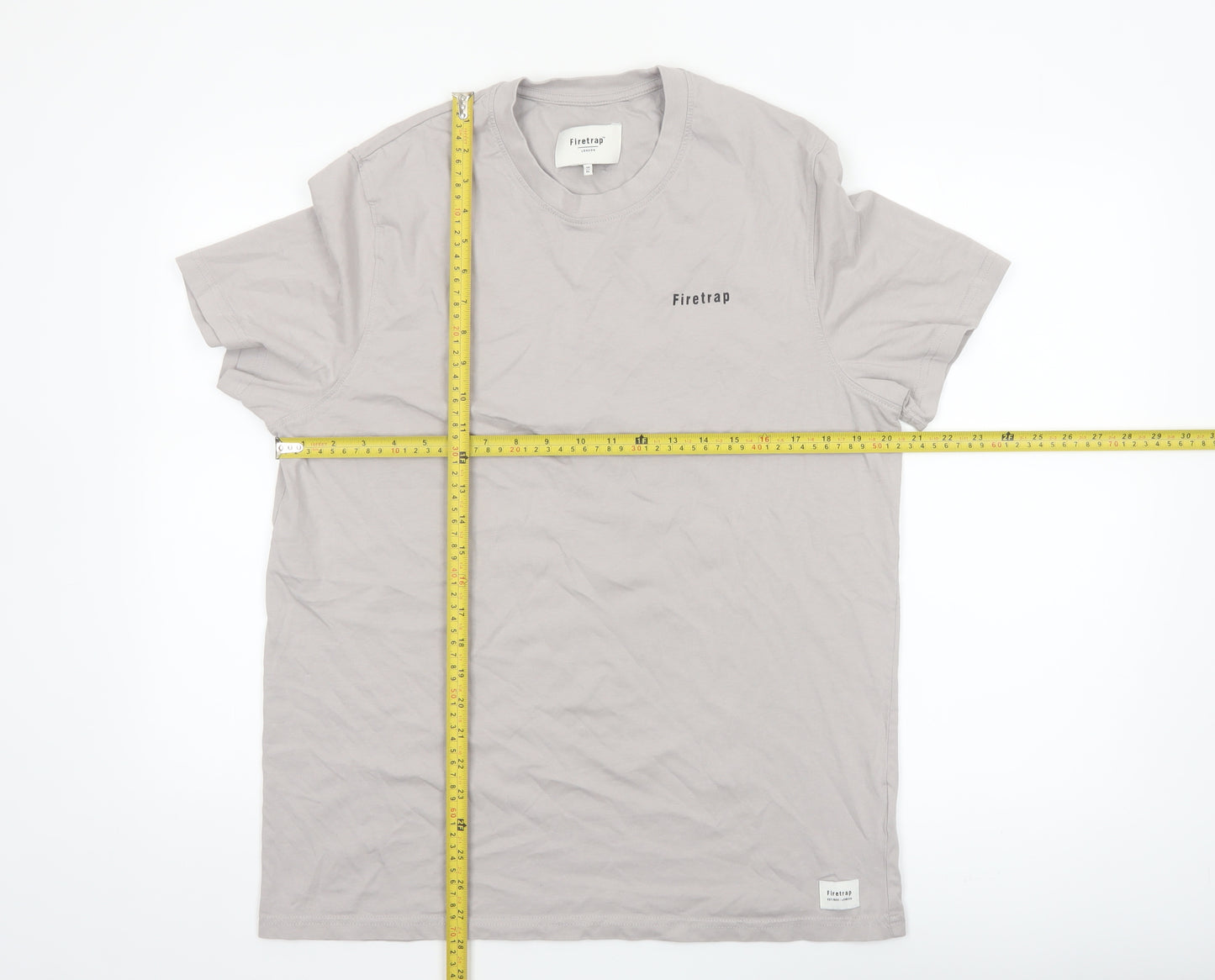 Firetrap Men's Grey Cotton Crew Neck Short Sleeve T-Shirt XL