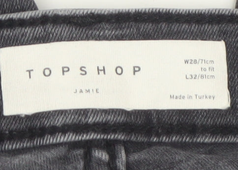 Topshop Jamie Women's Grey Skinny Stretch Jeans Size 10