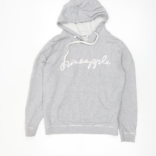 Pineapple Women's Grey Hoodie Medium Pullover Logo Cotton Blend