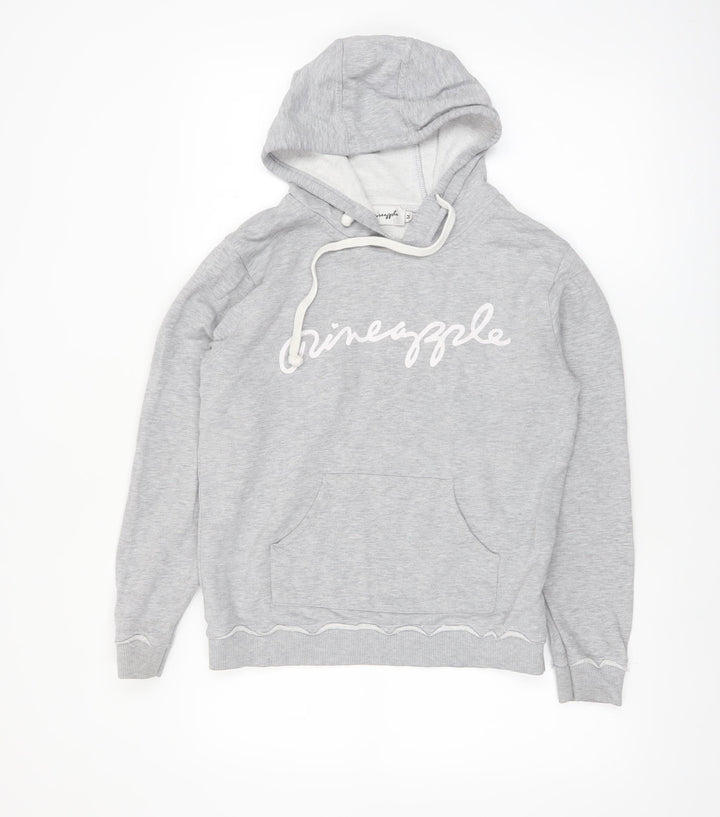 Pineapple Women's Grey Hoodie Medium Pullover Logo Cotton Blend