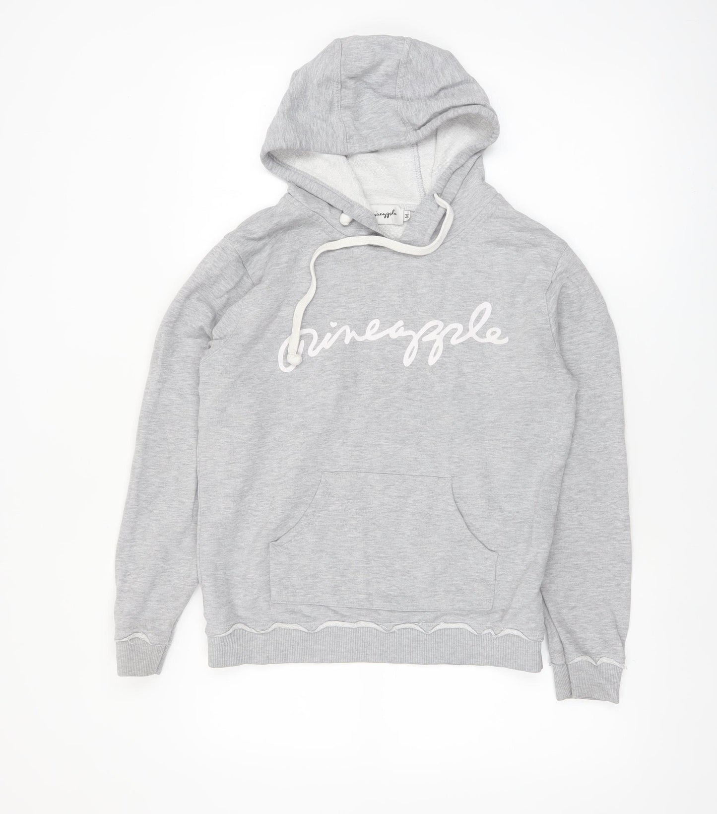 Pineapple Women's Grey Hoodie Medium Pullover Logo Cotton Blend