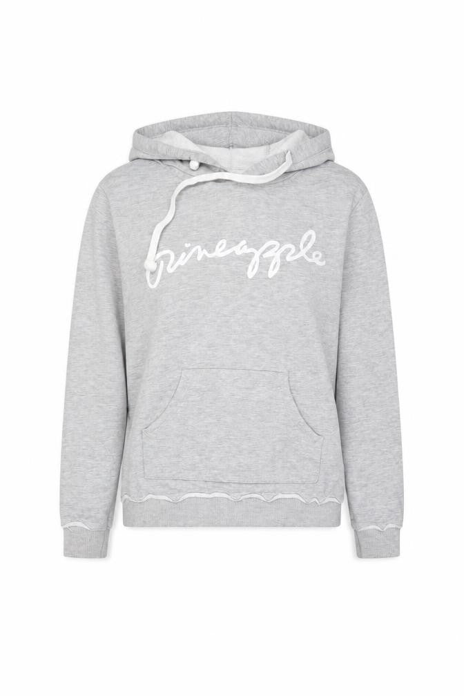 Front view of Pineapple Women's Grey Hoodie Medium Pullover Logo Cotton Blend