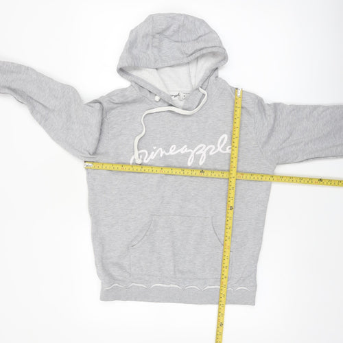 Pineapple Women's Grey Hoodie Medium Pullover Logo Cotton Blend
