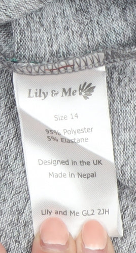Lily & Me Women’s Multicoloured Size 14 Shift Dress Long Sleeve