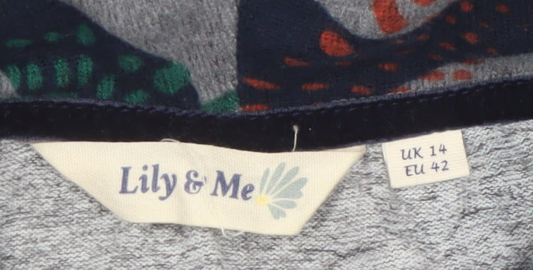 Lily & Me Women’s Multicoloured Size 14 Shift Dress Long Sleeve