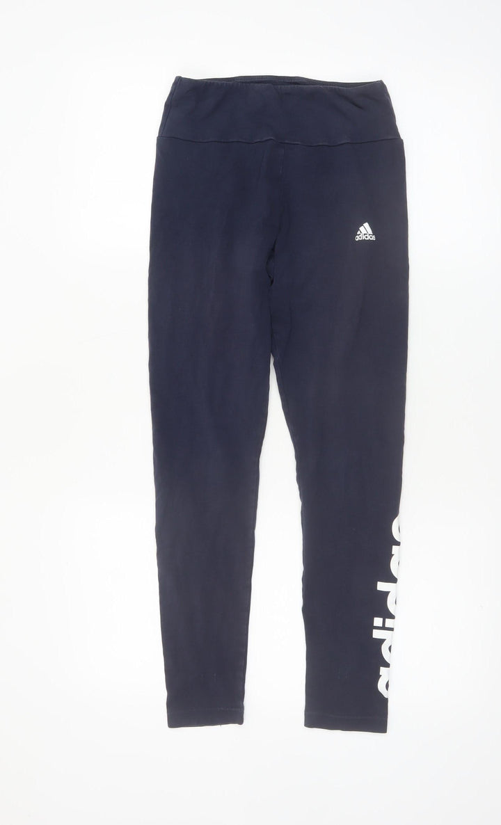 Adidas Women’s Black Small Ankle Leggings with Logo Print