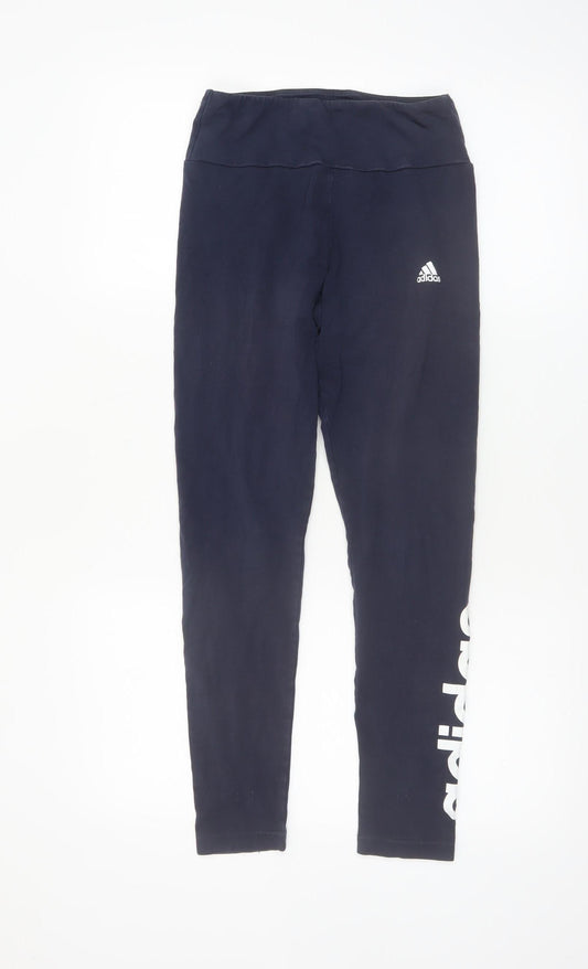 Adidas Women’s Black Small Ankle Leggings with Logo Print