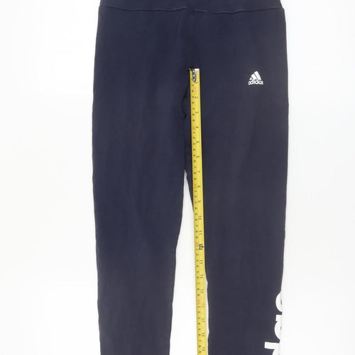 Adidas Women’s Black Small Ankle Leggings with Logo Print