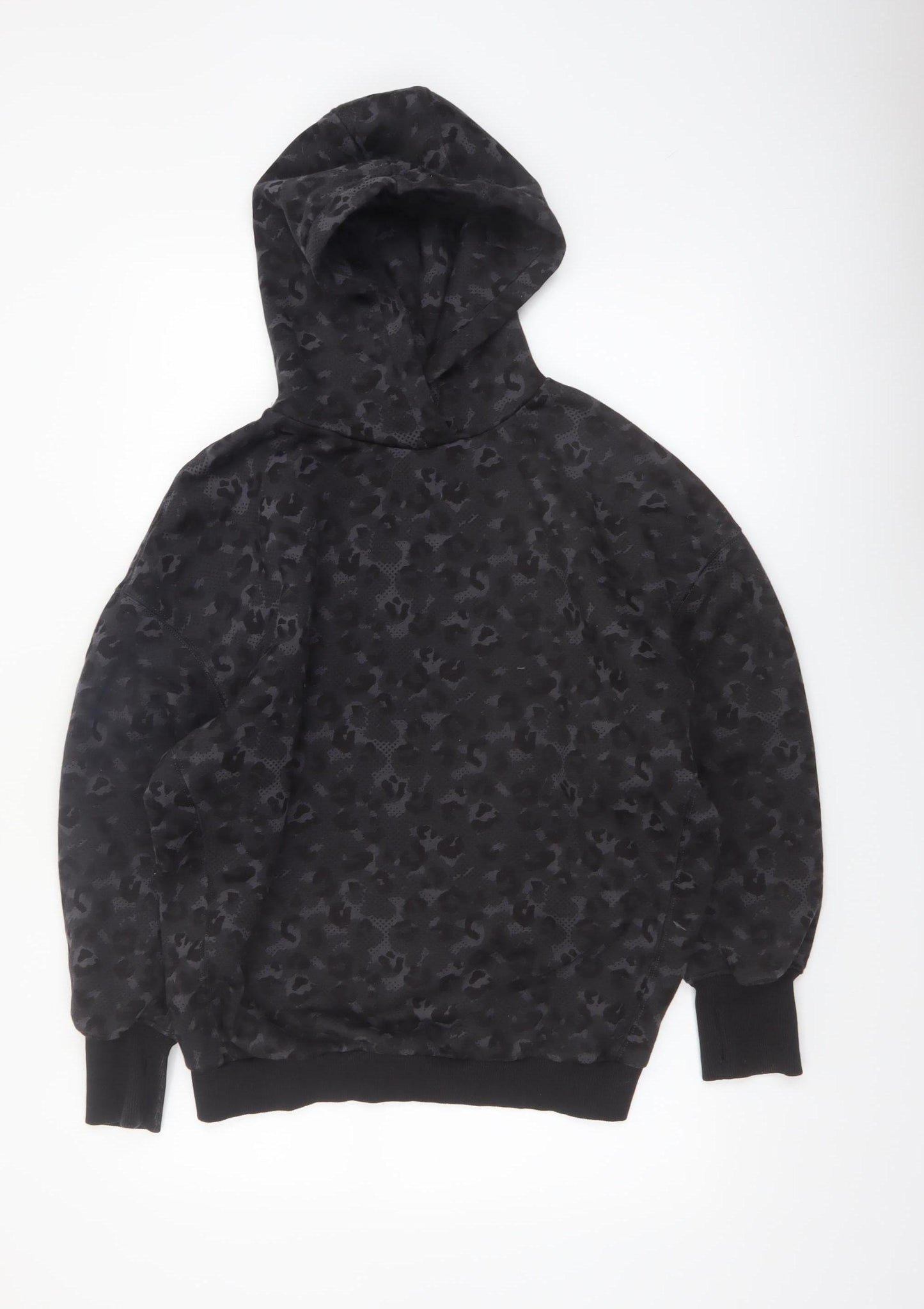 Next Womens Black Animal Print Pullover Hoodie Size S