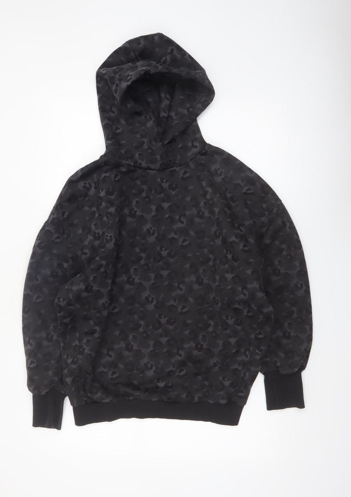 Next Womens Black Animal Print Pullover Hoodie Size S