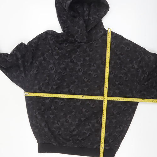 Next Womens Black Animal Print Pullover Hoodie Size S