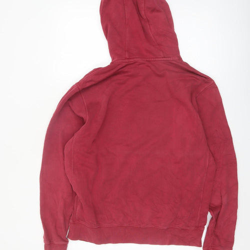 Nike Men's Red Pullover Hoodie M Regular Fit Fleece Logo Sweatshirt
