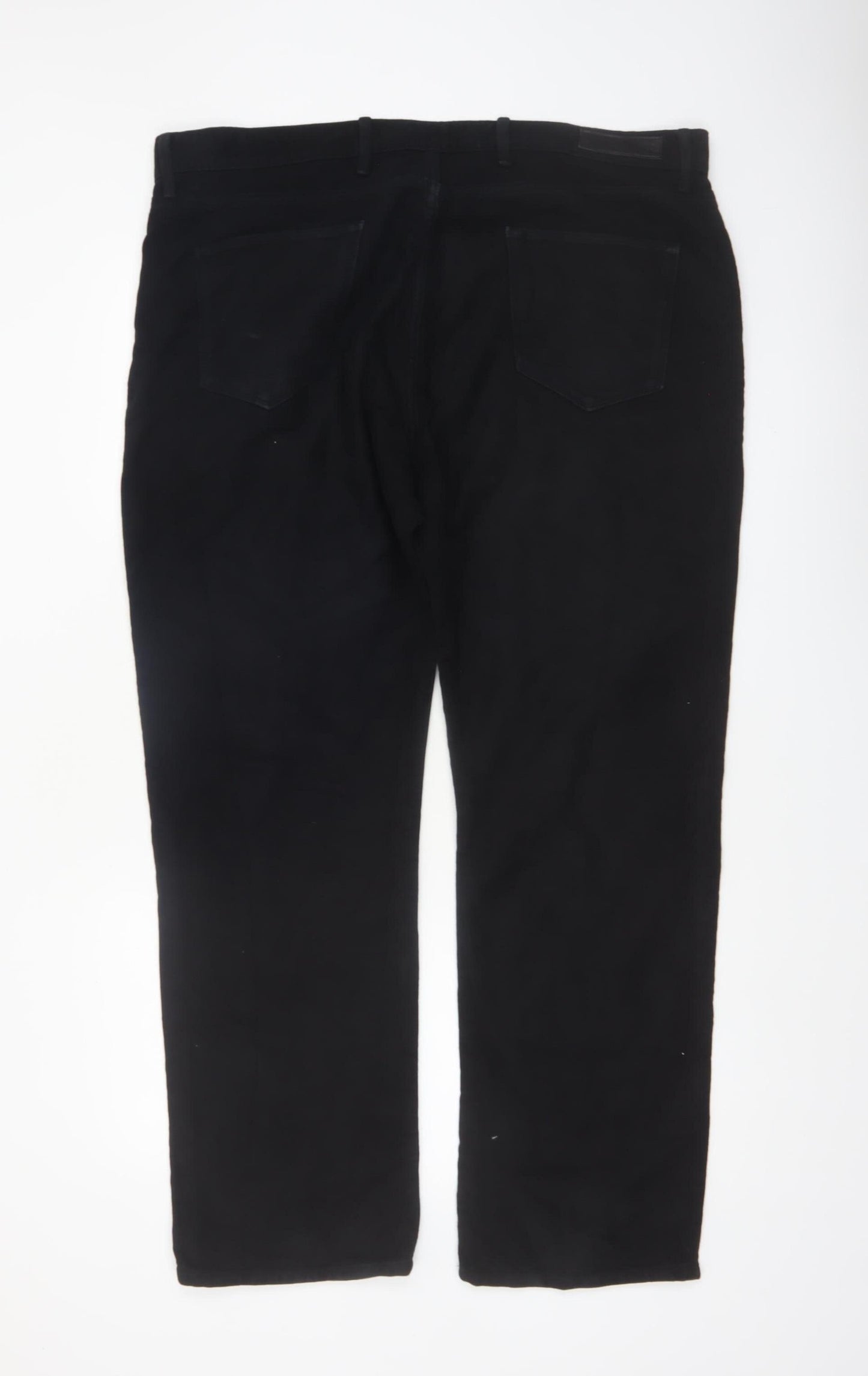Marks and Spencer Men's Black Regular Fit Chino Trousers 40in Waist 31in Leg