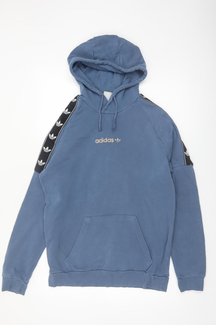 adidas Men's Blue Pullover Hoodie Size M Logo Fleece Sweatshirt