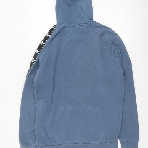 adidas Men's Blue Pullover Hoodie Size M Logo Fleece Sweatshirt