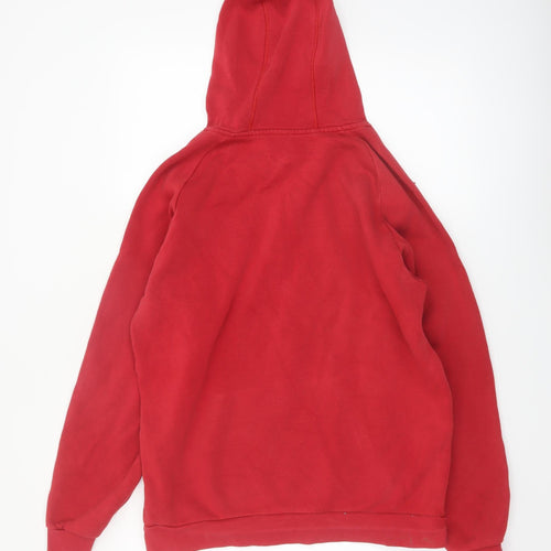 Adidas Men’s Red Pullover Hoodie L Regular Fit Sports Fleece