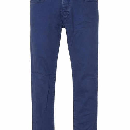 Topman Men's Blue Stretch Skinny Trousers Size 34R
