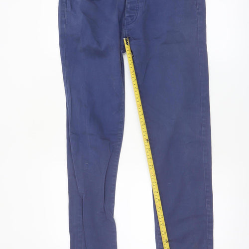 Topman Men's Blue Stretch Skinny Trousers Size 34R