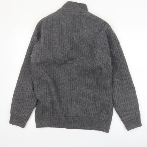 Murray Golf Men's Grey Wool 1/2 Zip Jumper L High Neck Warm Pullover