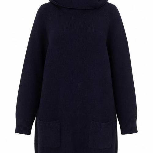 Ken Women’s Black Lambswool Roll Neck Long Sleeve Tunic Jumper S