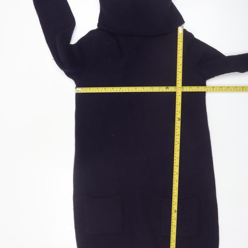 Ken Women’s Black Lambswool Roll Neck Long Sleeve Tunic Jumper S