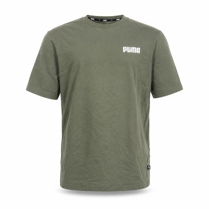 Puma Men's Green Crew Neck Short Sleeve Cotton T-Shirt M