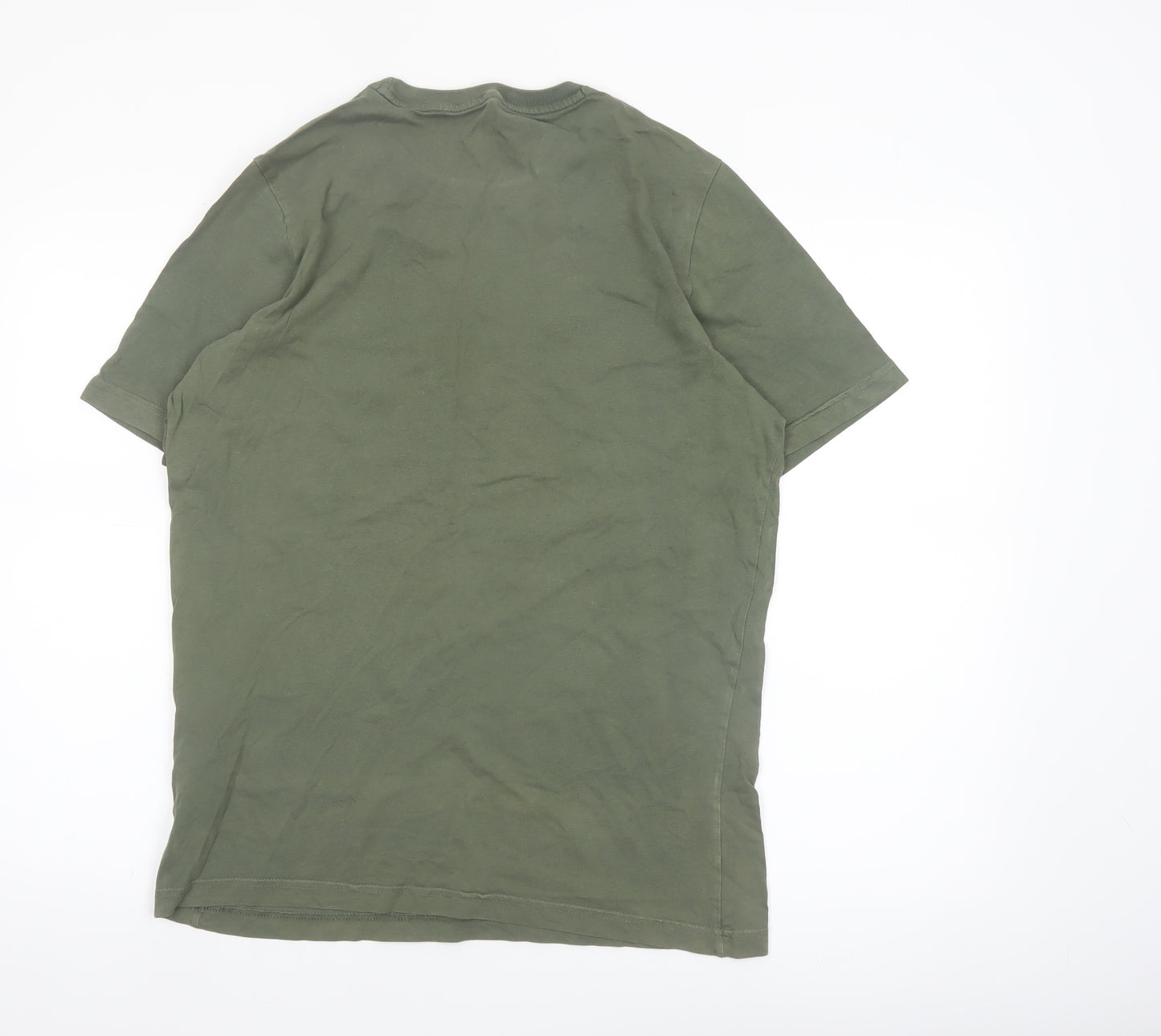 Puma Men's Green Crew Neck Short Sleeve Cotton T-Shirt M