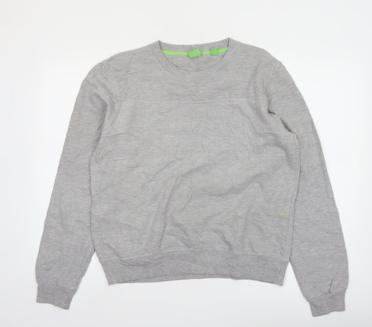 Hugo Boss Men's Grey Crew Neck Logo Sweatshirt Medium