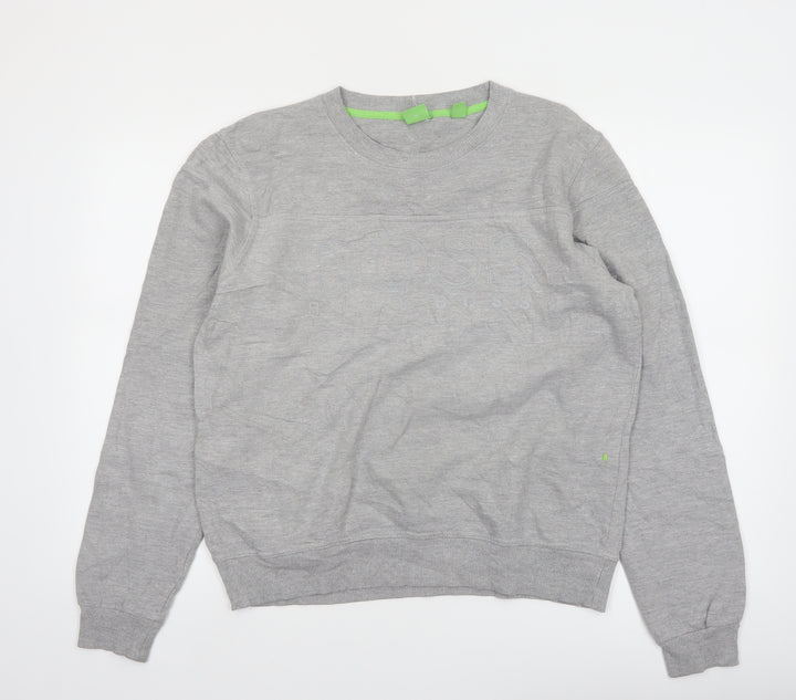 Hugo Boss Men's Grey Crew Neck Logo Sweatshirt Medium