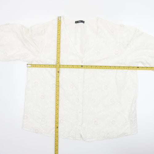 F&F Women’s White Embroidered Cotton Tunic Blouse Size 18