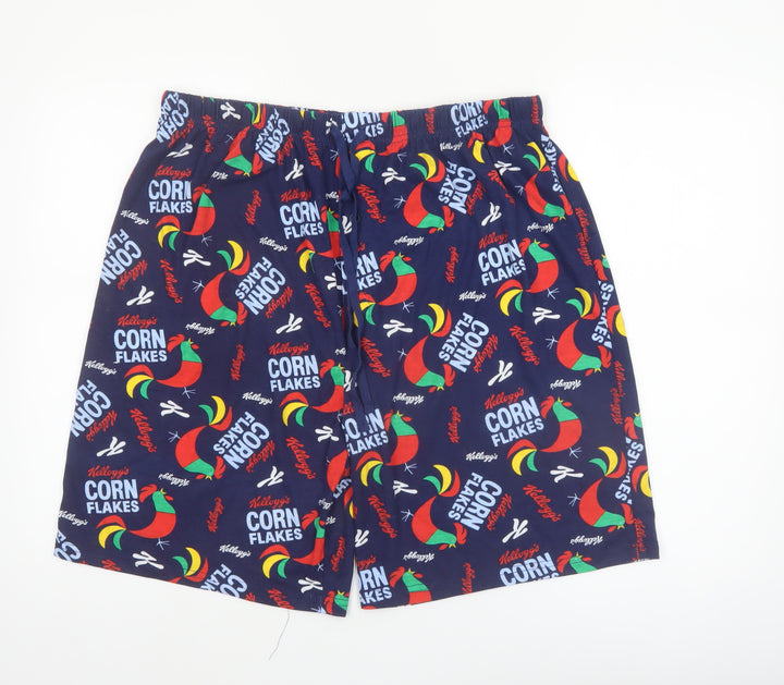 Vintage Kellogg's Men's Blue 3XL Sleep Shorts Retro Corn Flakes Loungewear