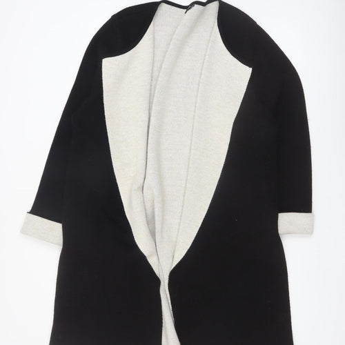 Wallis Women Black Long Sleeve Open Knit Cardigan L