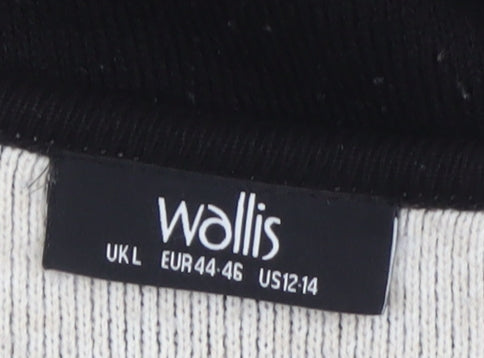 Wallis Women Black Long Sleeve Open Knit Cardigan L