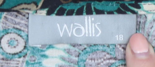 Wallis Women’s Multicoloured Geometric V-Neck A-Line Jersey Dress Size 18