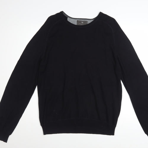 Marks and Spencer Men’s Black Cotton Cashmere Pullover Jumper L