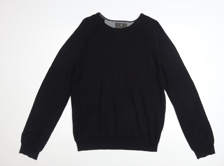 Marks and Spencer Men’s Black Cotton Cashmere Pullover Jumper L