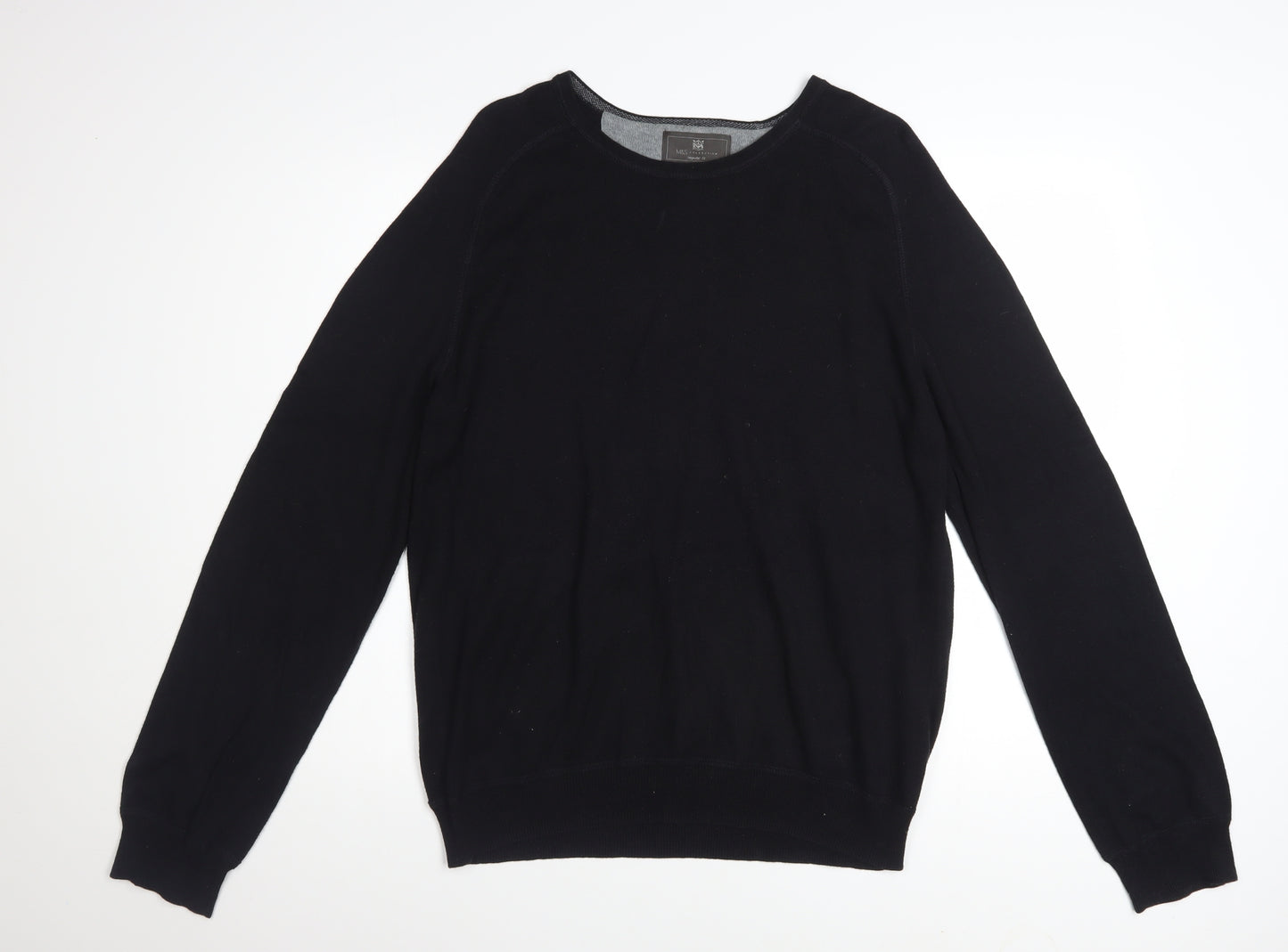 Marks and Spencer Men’s Black Cotton Cashmere Pullover Jumper L