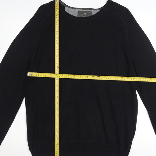 Marks and Spencer Men’s Black Cotton Cashmere Pullover Jumper L