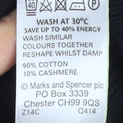Marks and Spencer Men’s Black Cotton Cashmere Pullover Jumper L