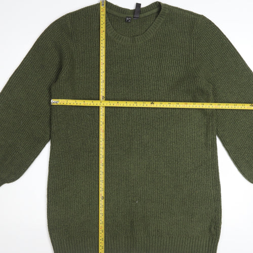 RAINBOW Women’s Green Knit Crew Neck Pullover Jumper Size S