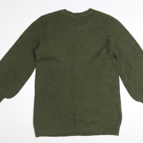 RAINBOW Women’s Green Knit Crew Neck Pullover Jumper Size S