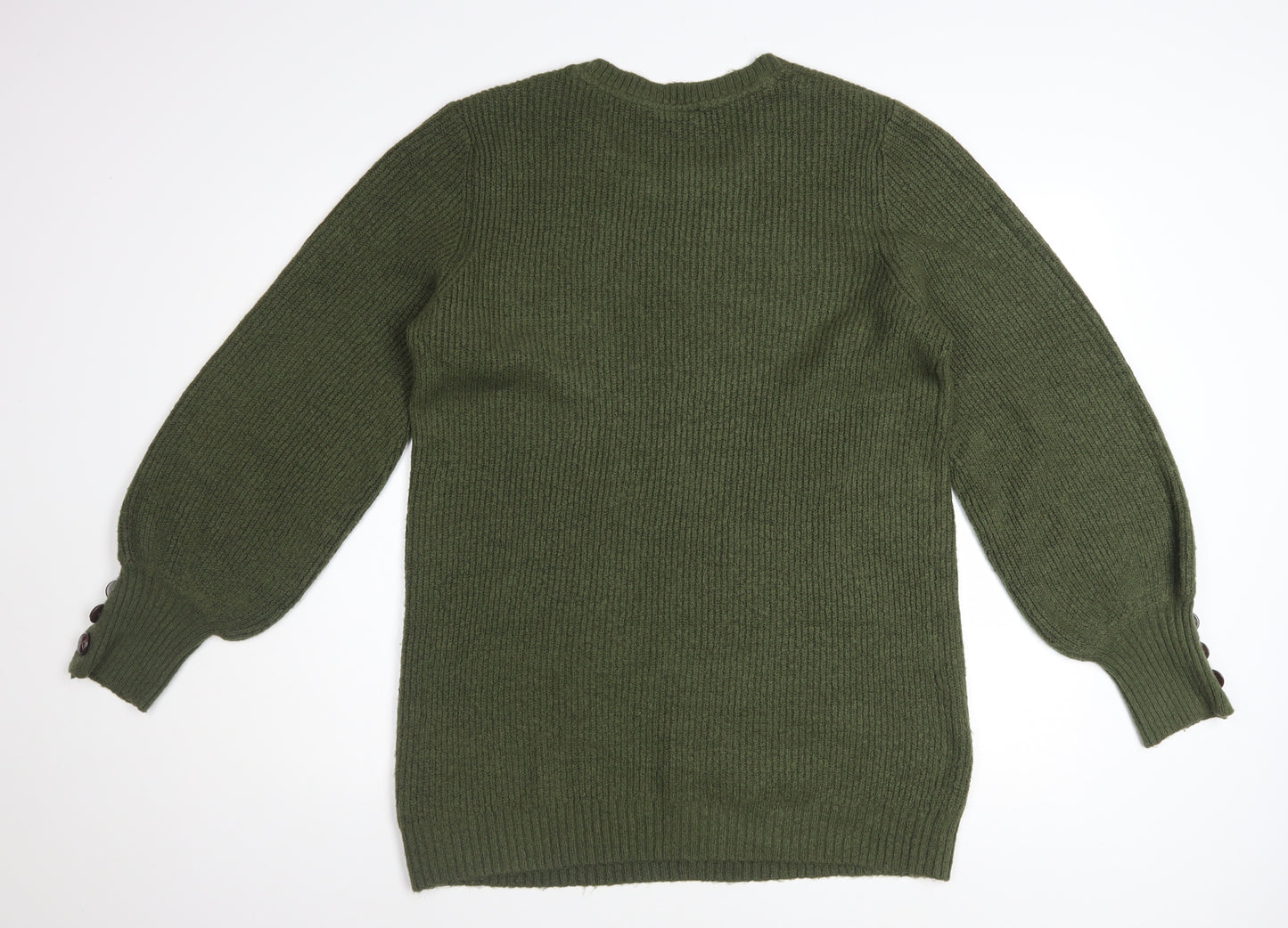 RAINBOW Women’s Green Knit Crew Neck Pullover Jumper Size S