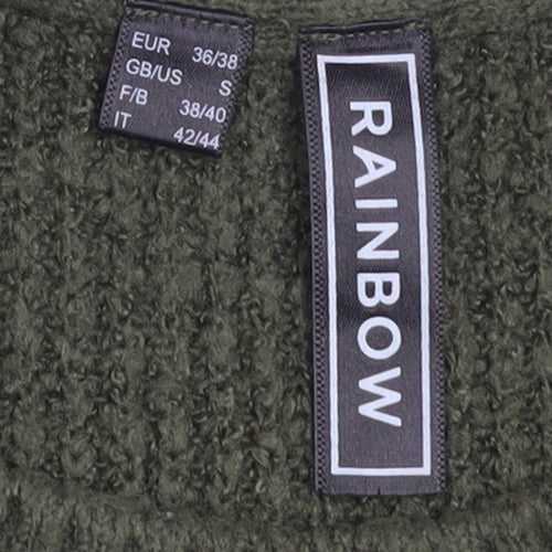 RAINBOW Women’s Green Knit Crew Neck Pullover Jumper Size S