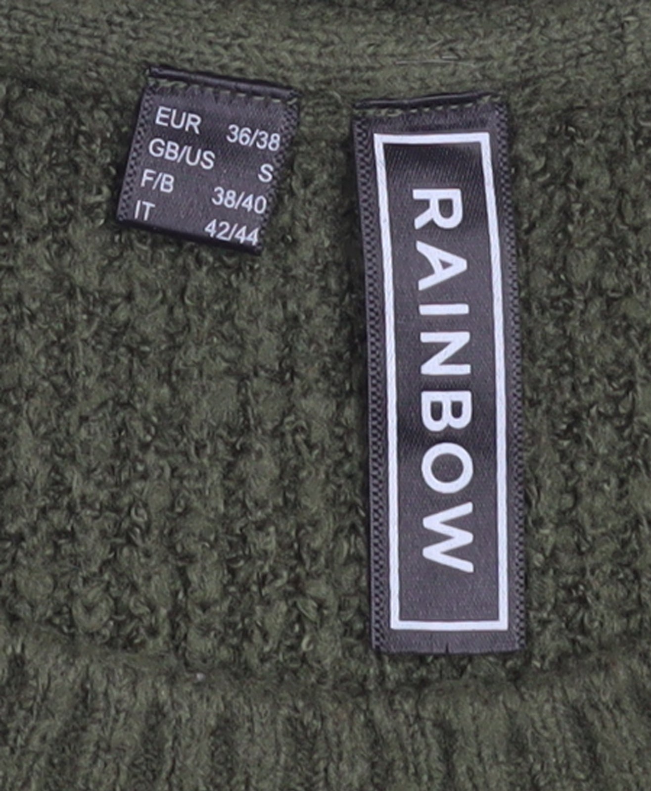 RAINBOW Women’s Green Knit Crew Neck Pullover Jumper Size S
