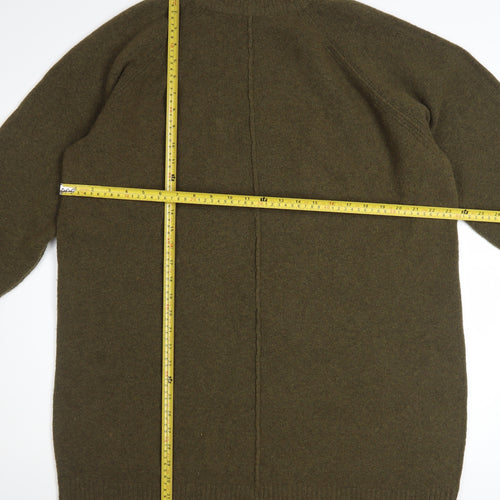 River Island Women’s Green Jumper Dress L Long Sleeve High Neck Knit