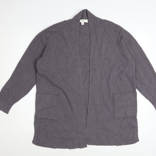 Marks and Spencer Women’s Grey Knit Cardigan Size 18 Long Sleeve Open Front