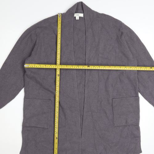 Marks and Spencer Women’s Grey Knit Cardigan Size 18 Long Sleeve Open Front